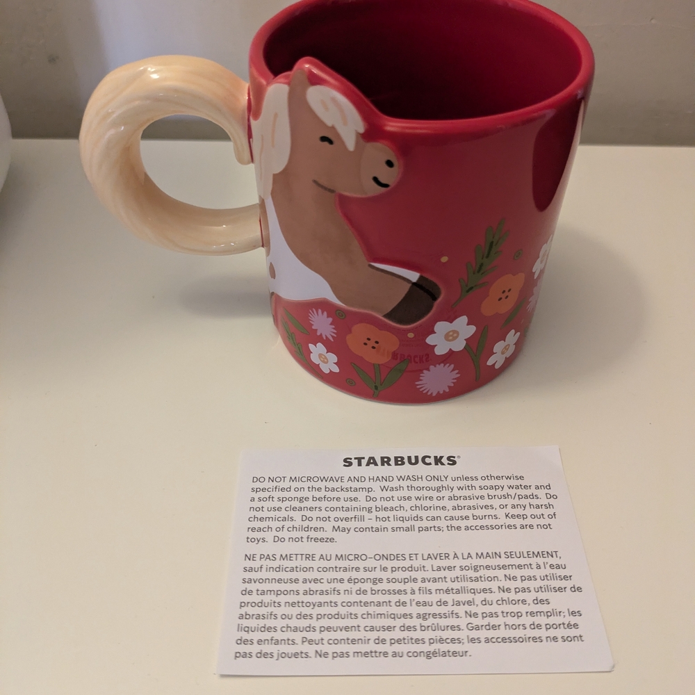 2026 New! Starbucks Red Floral Horse Mug